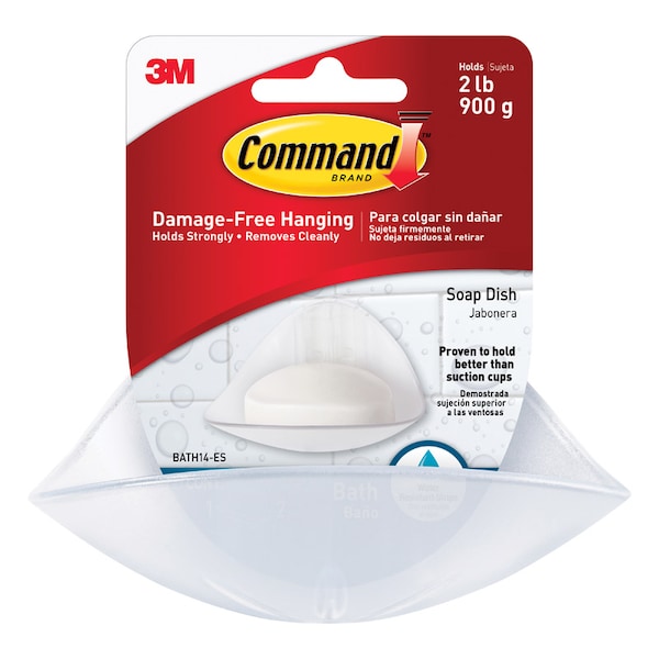 Command 3M Command Frost White Plastic Soap Dish BATH14-ES - main
